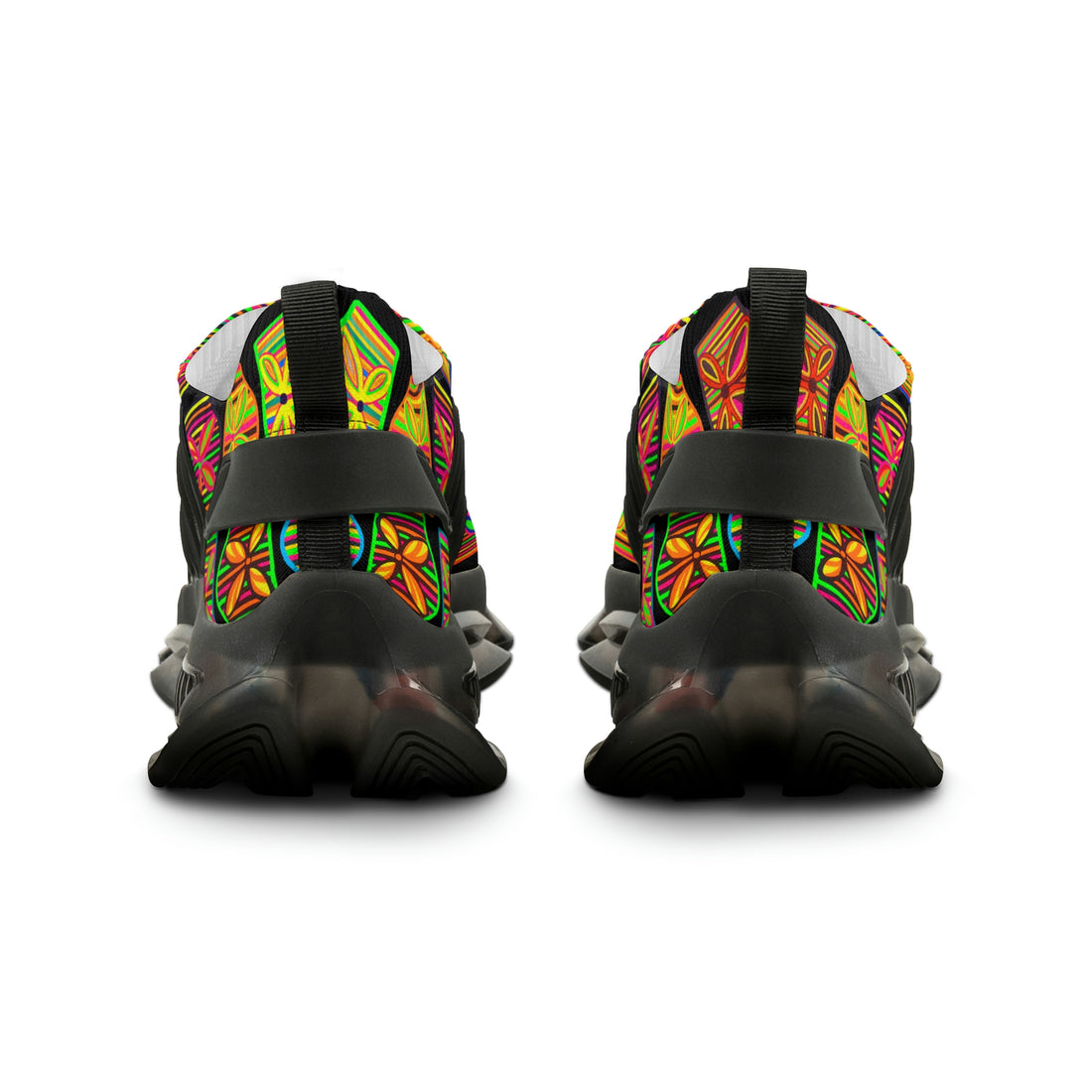 Black Deco Print OTT Men's Mesh Knit Sneakers