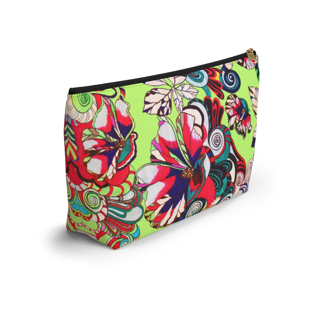 Artsy Floral Pop Lime Accessory Pouch