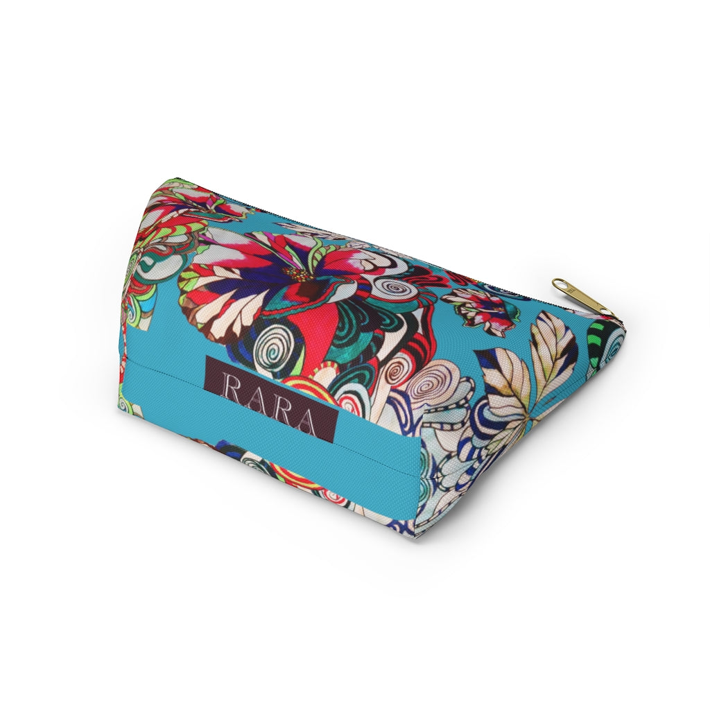 Floral Pop Aqua Accessory Pouch