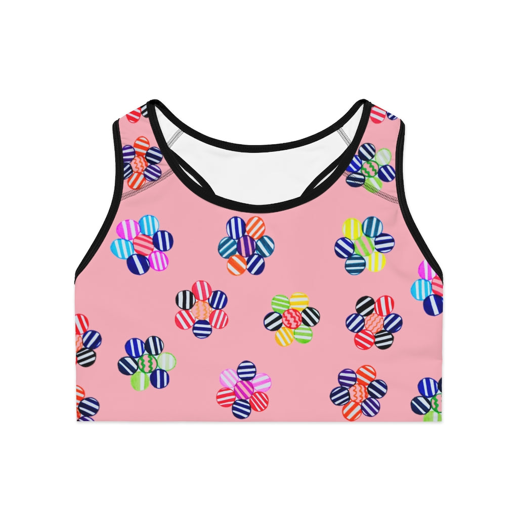 Blush Candy Florals (AOP) Sports Bra