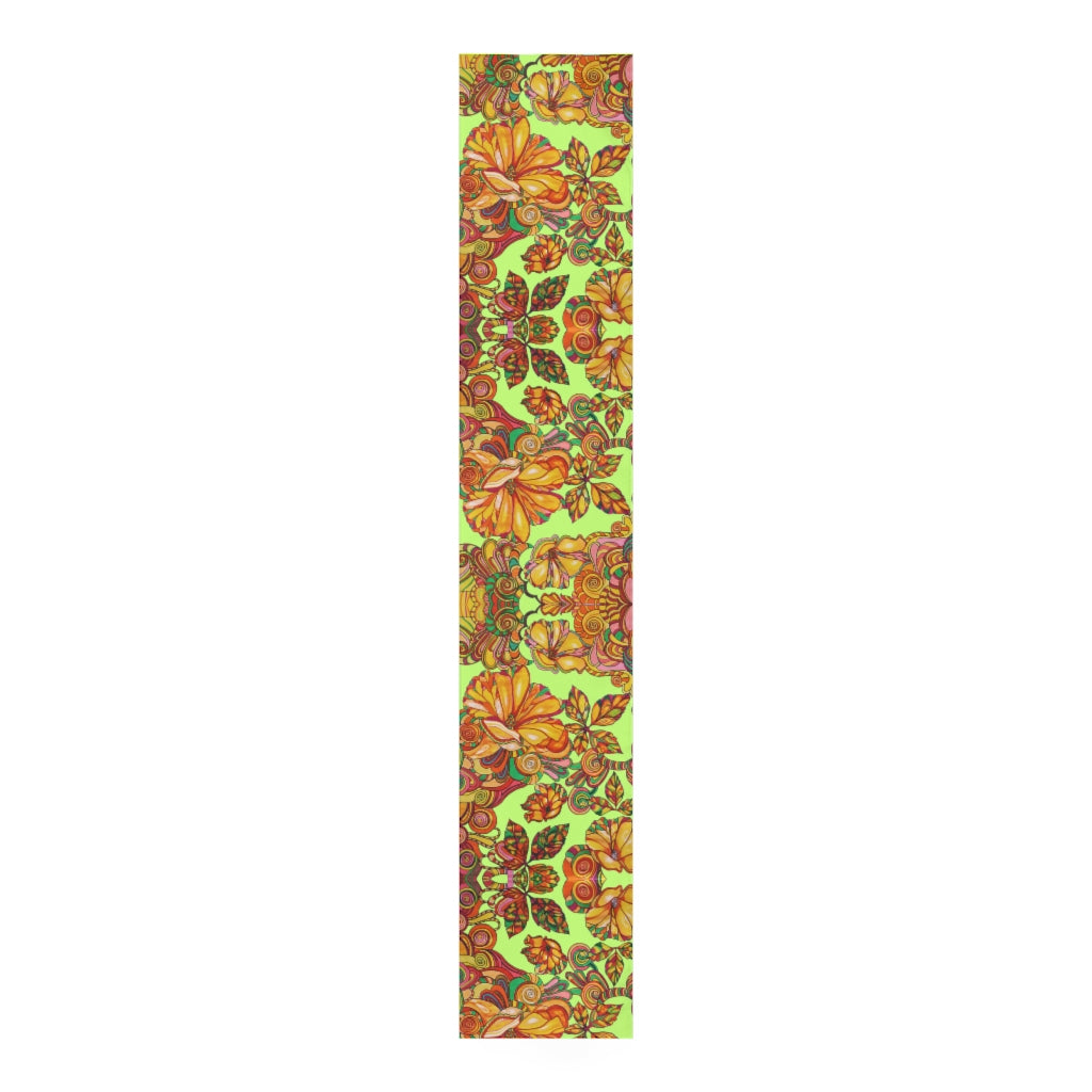 Artsy Floral Lime Table Runner