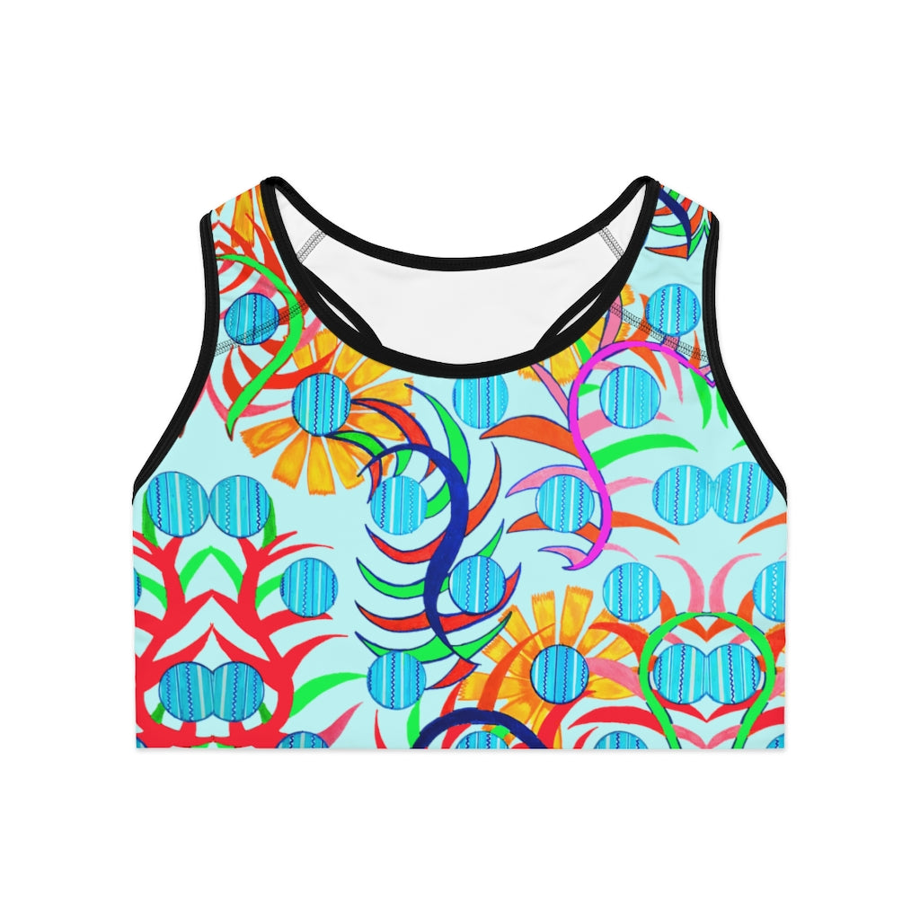 Icy Sunflower Print (AOP) Sports Bra