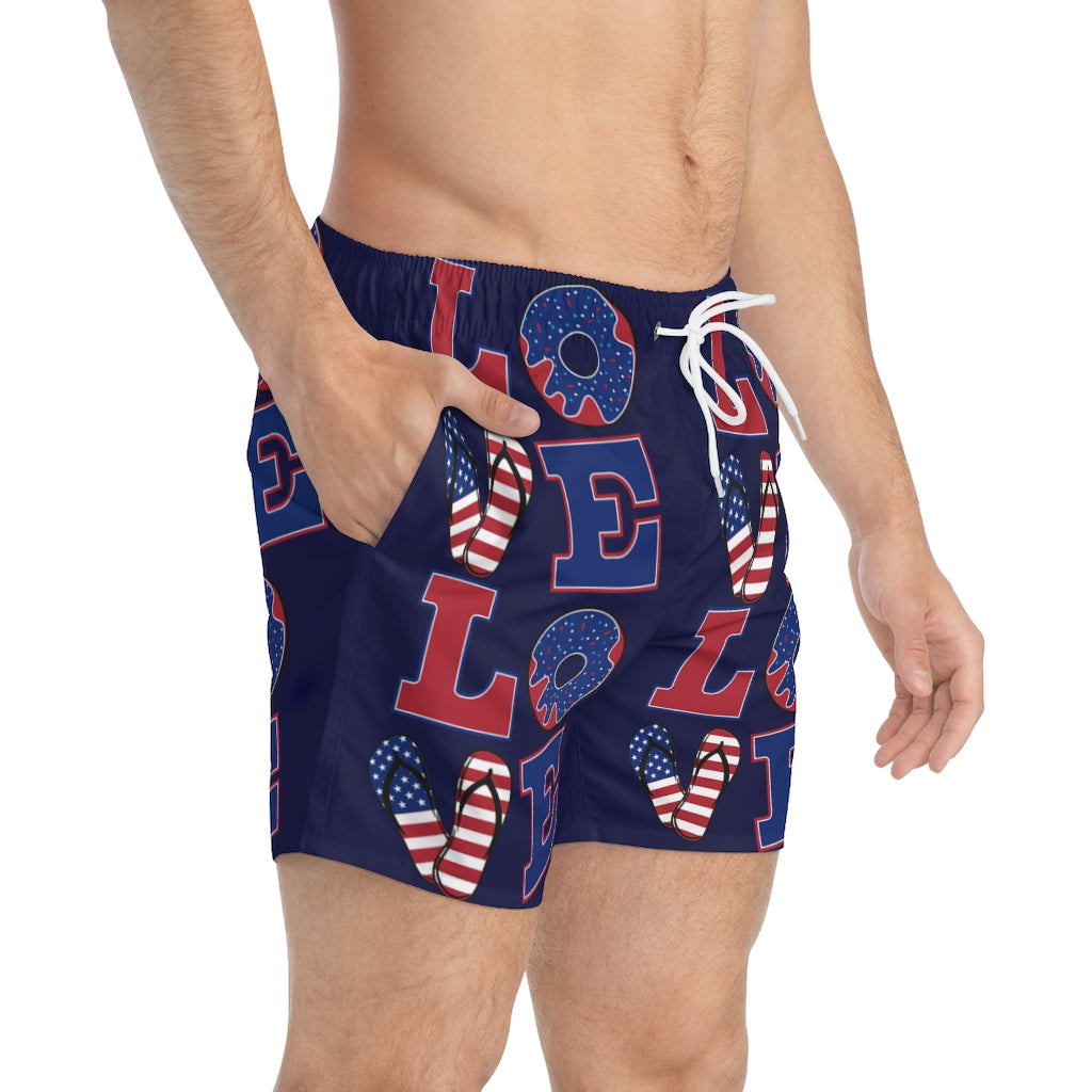 Men's American Love Ink Swimming Trunks