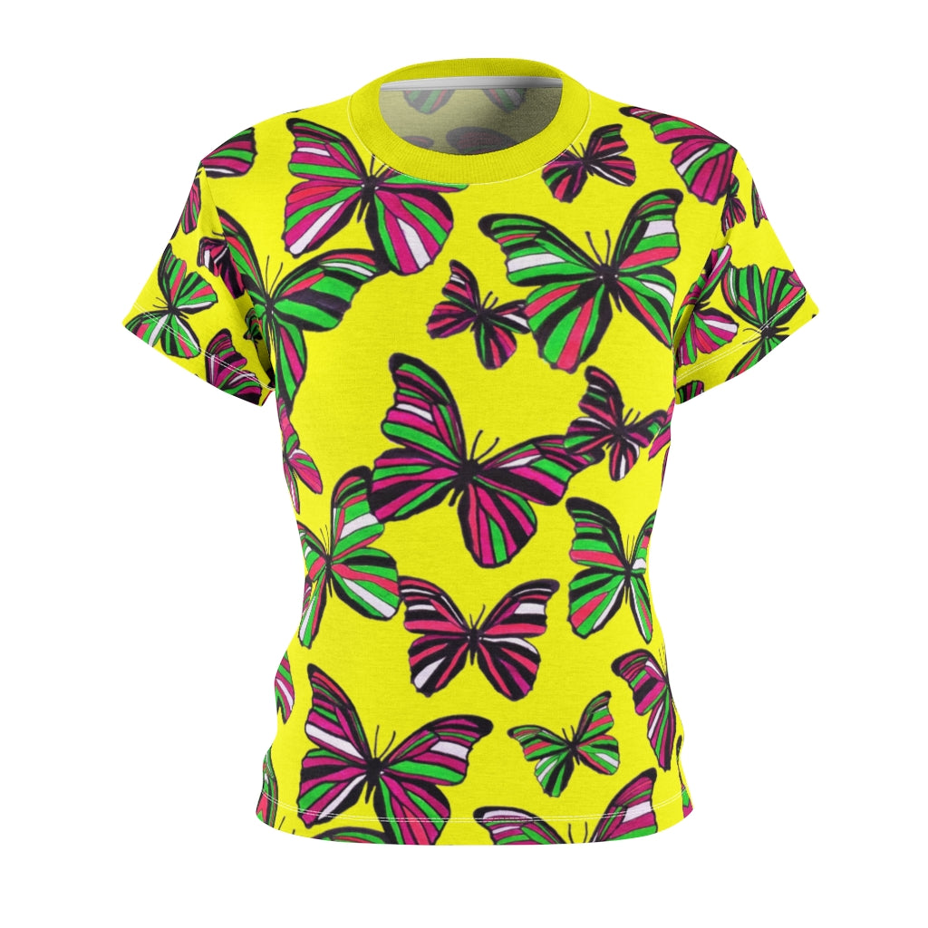 Butterflies AOP Bright Yellow T-shirt
