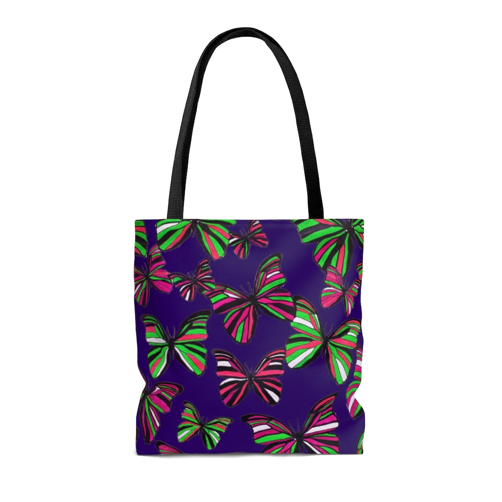 AOP Butterflies Ink Tote Bag