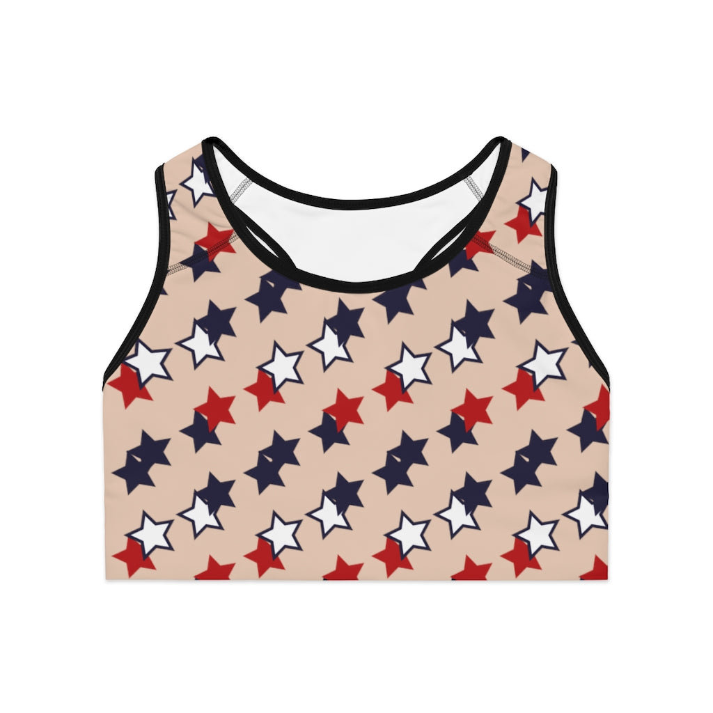 Nude Star Print (AOP) Sports Bra