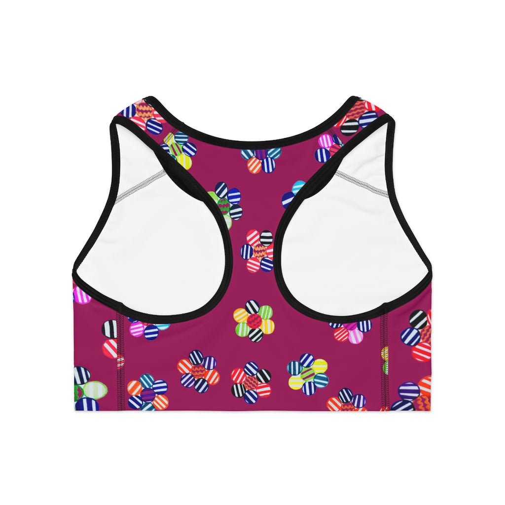Orchid Candy Florals (AOP) Sports Bra