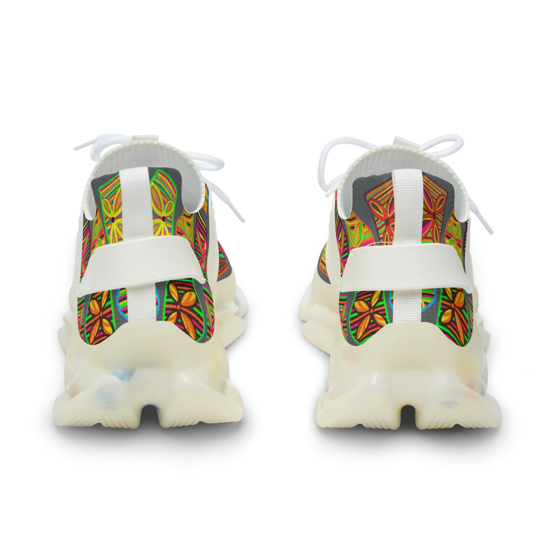 Ash Grey Deco Print OTT Men's Mesh Knit Sneakers