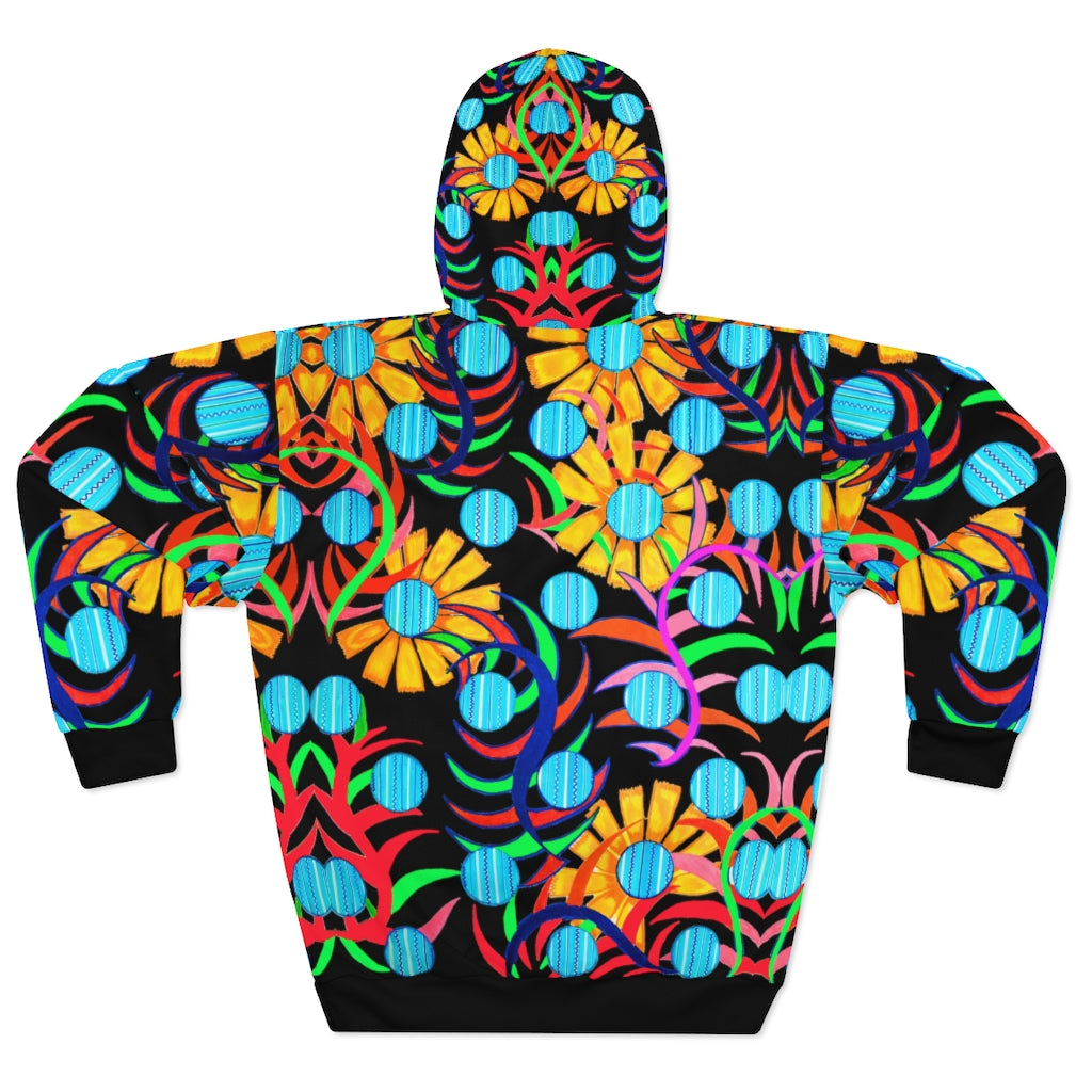 Unisex Sunflower Pullover Black Hoodie