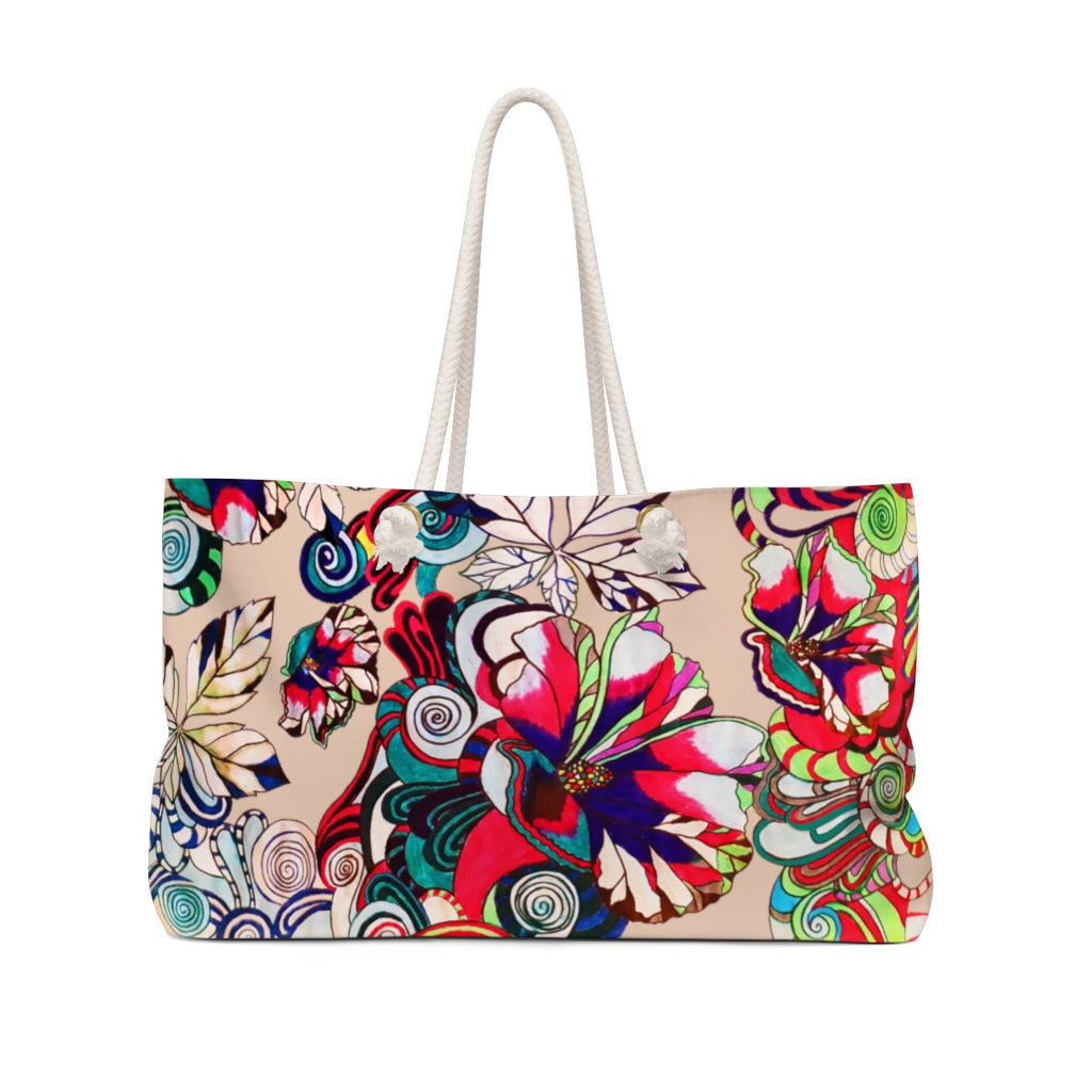 Artsy Floral Pop Nude Weekender Bag