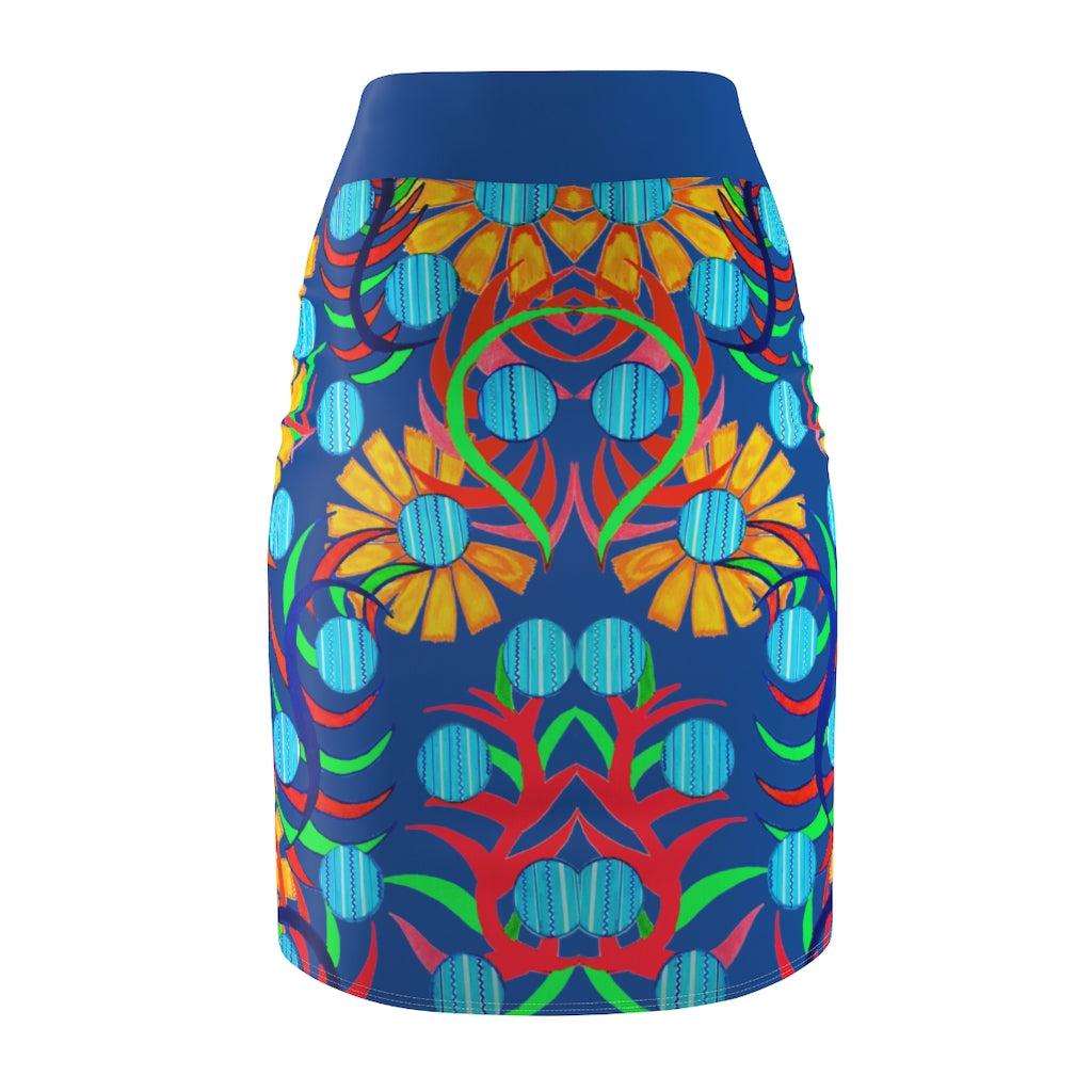 Sunflower Blue Pencil Skirt