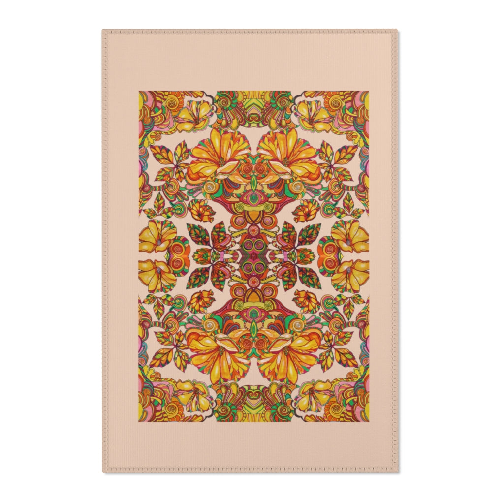 Artsy Floral Nude Area Rug