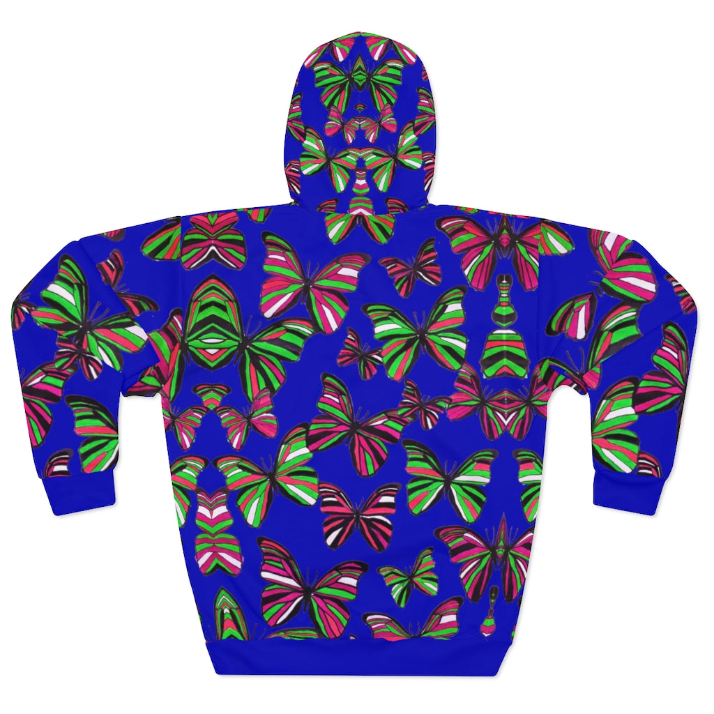 Butterflies Pullover Electric Blue Hoodie