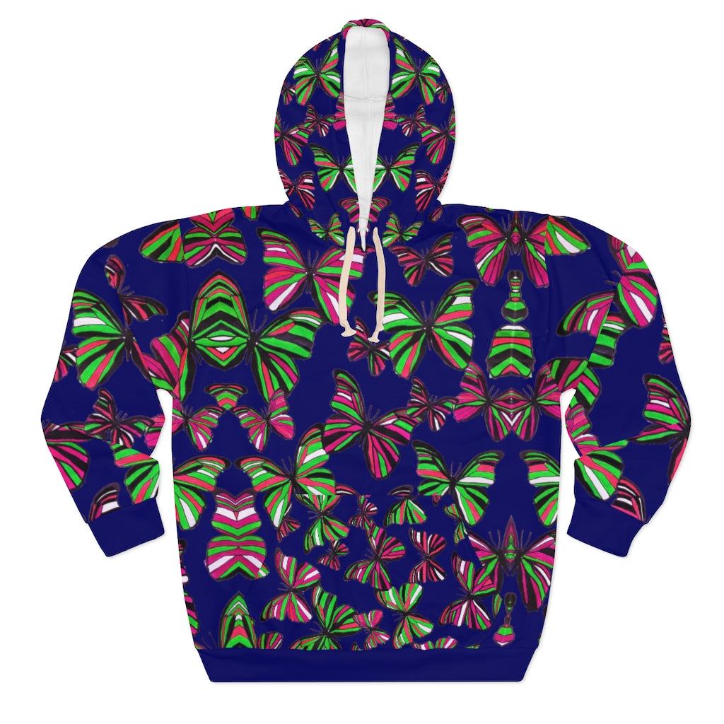 Butterflies Pullover Navy Hoodie