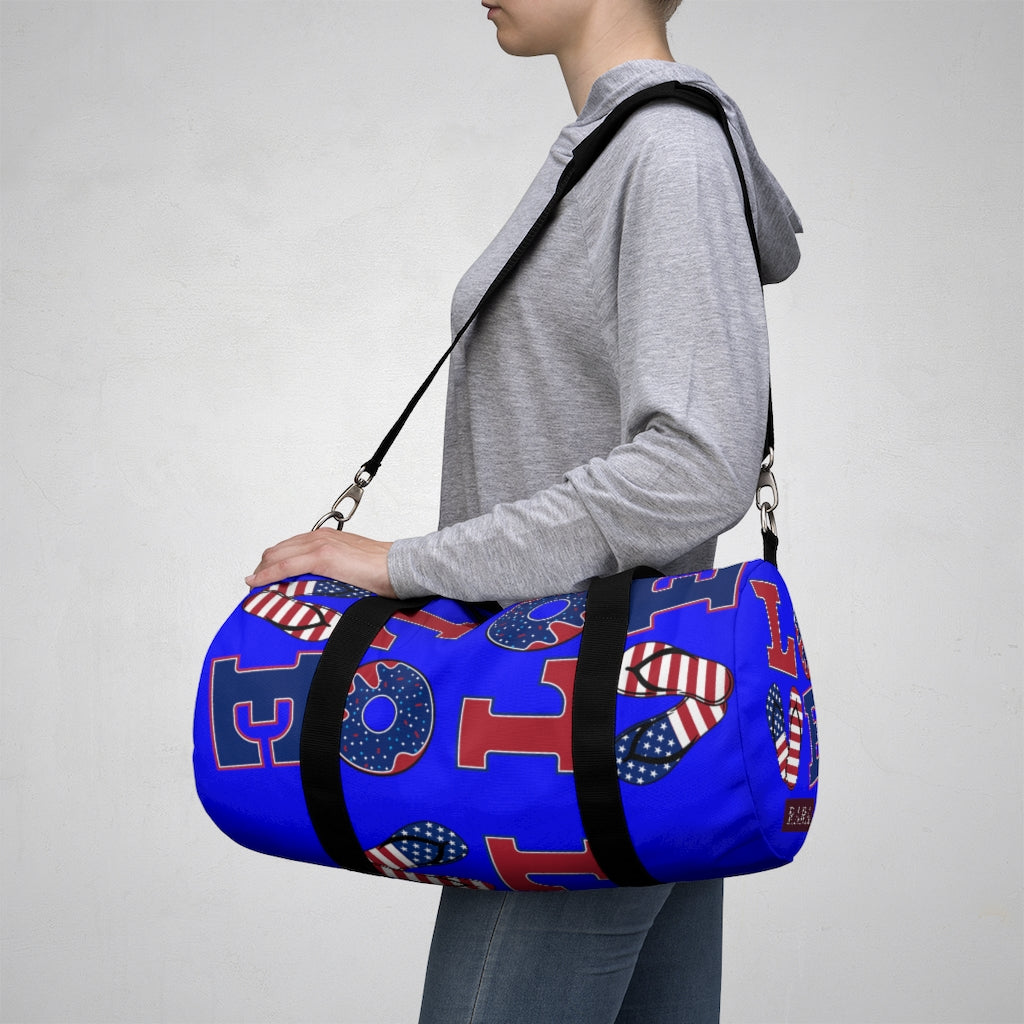 American Love Electric Blue Duffel Bag