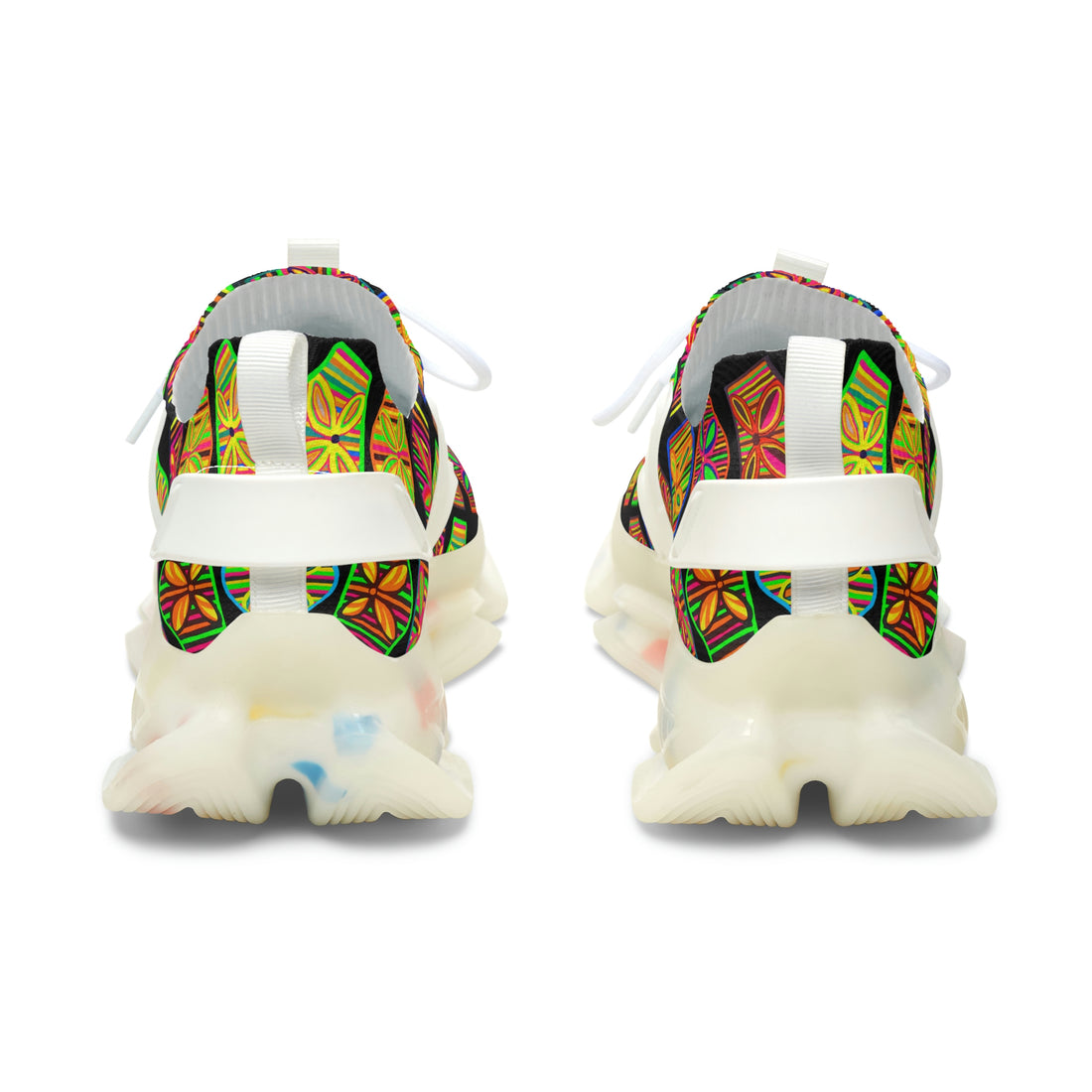 Black Deco Print OTT Women's Mesh Knit Sneakers