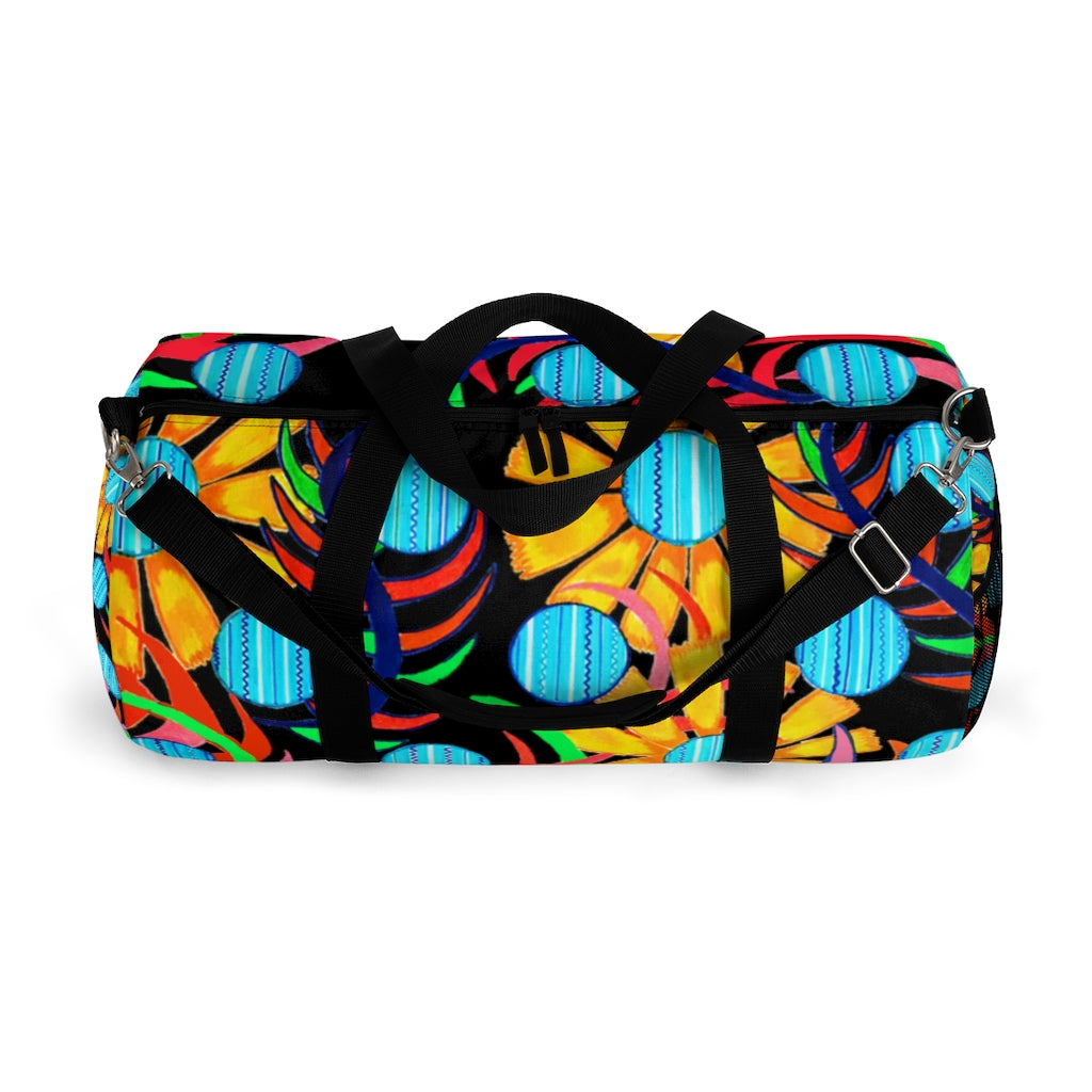 Sunflower Black Duffel Bag