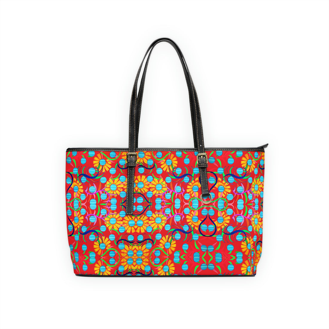 Red Sunflower PU Leather Shoulder Bag