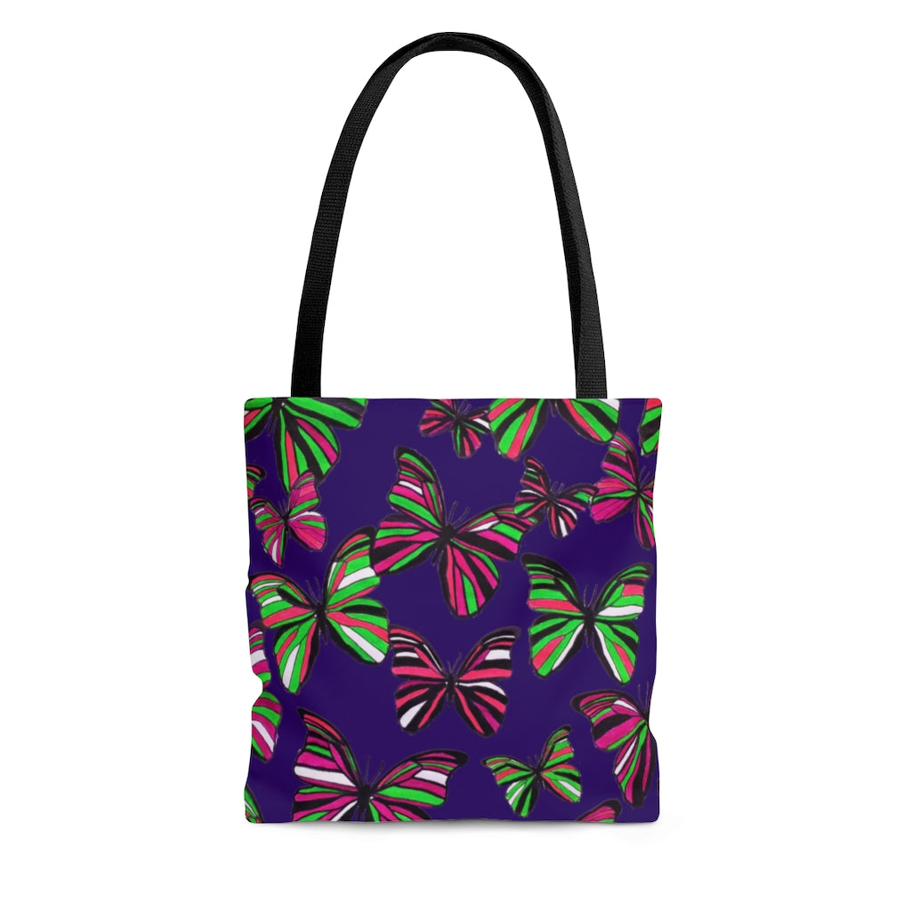 AOP Butterflies Ink Tote Bag