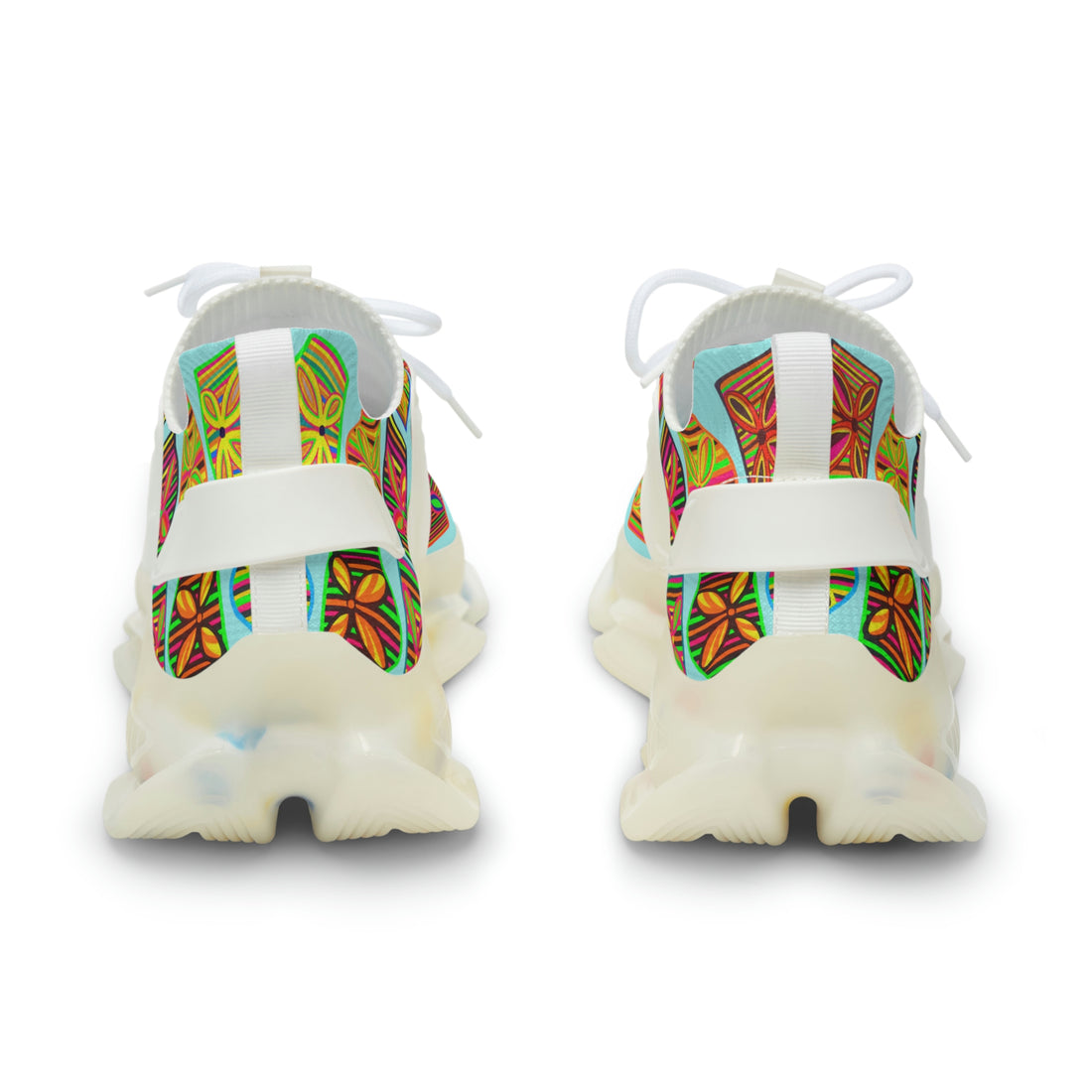 Icy Blue Deco Print OTT Men's Mesh Knit Sneakers