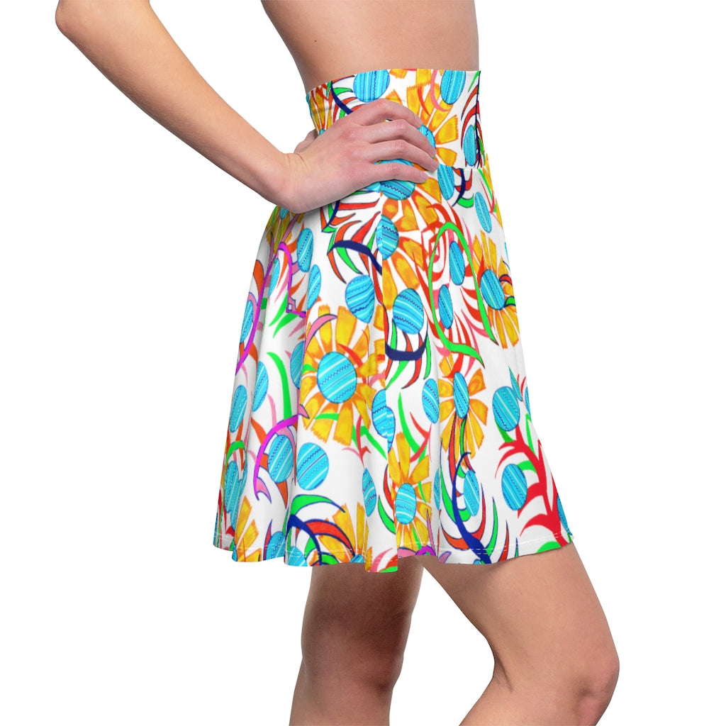 Sunflower Jet White Skater Skirt