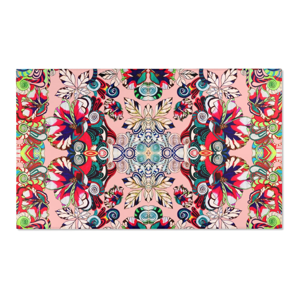 Artsy Floral Pop Blush Area Rug