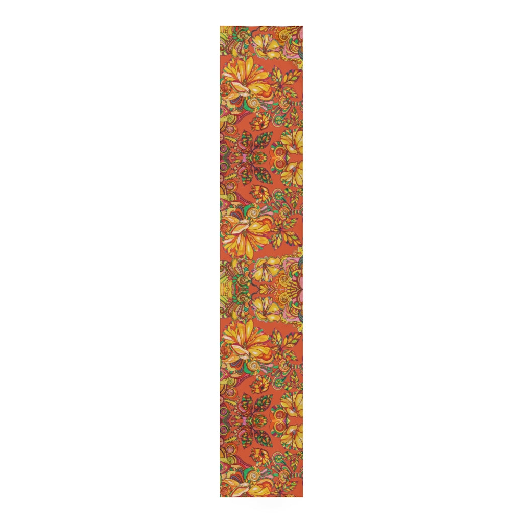 Artsy Floral Ginger Table Runner