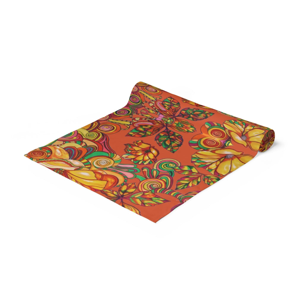 Artsy Floral Ginger Table Runner