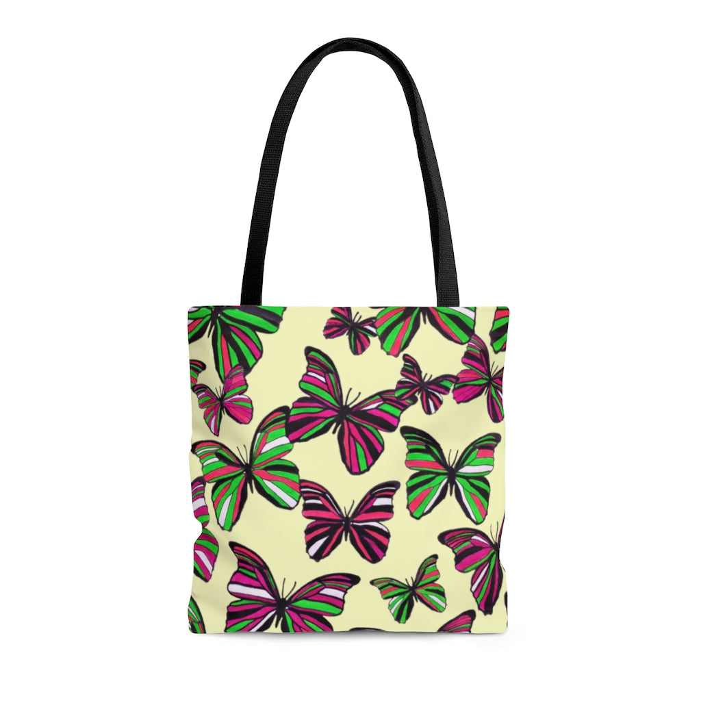 AOP Butterflies Lemon Tote Bag