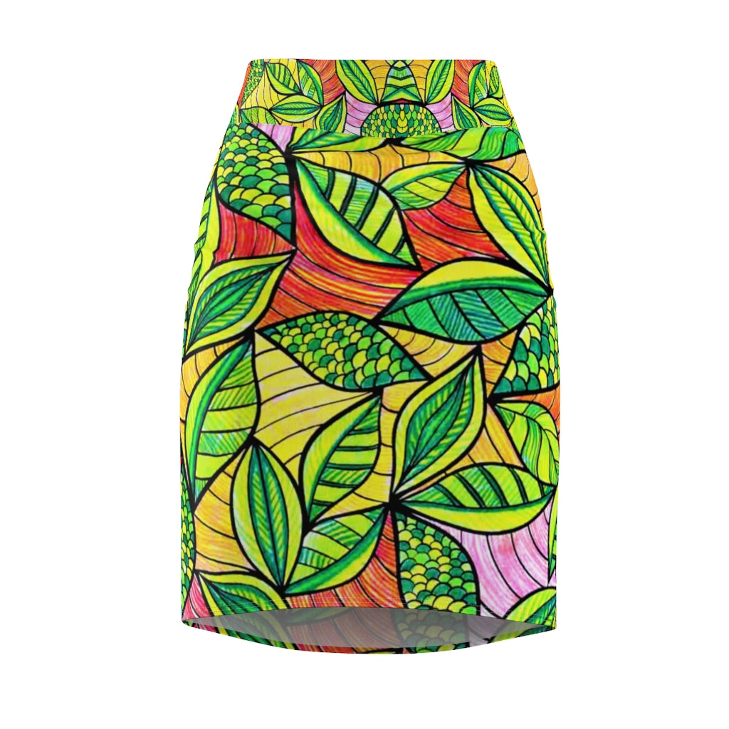 AOP Tropical Resort Pencil Skirt