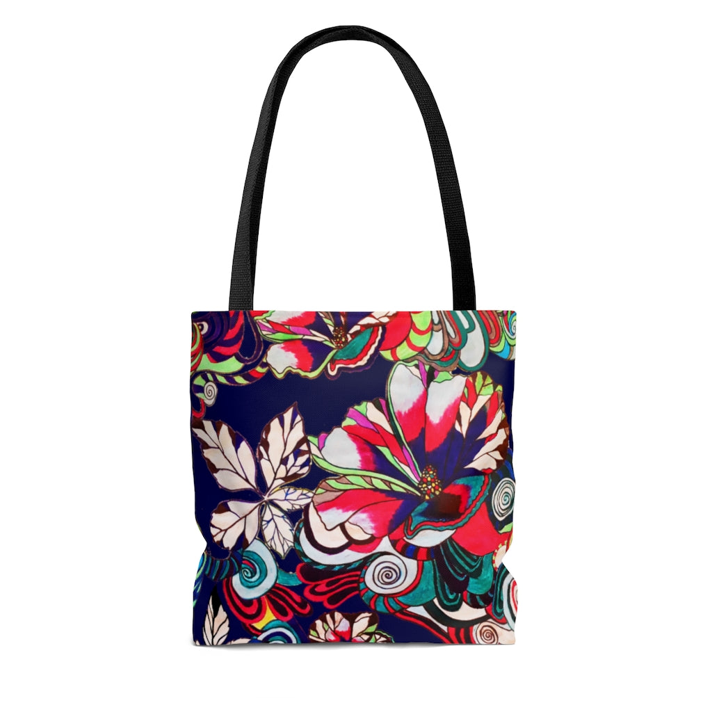 AOP Artsy Floral Pop Ink Tote Bag