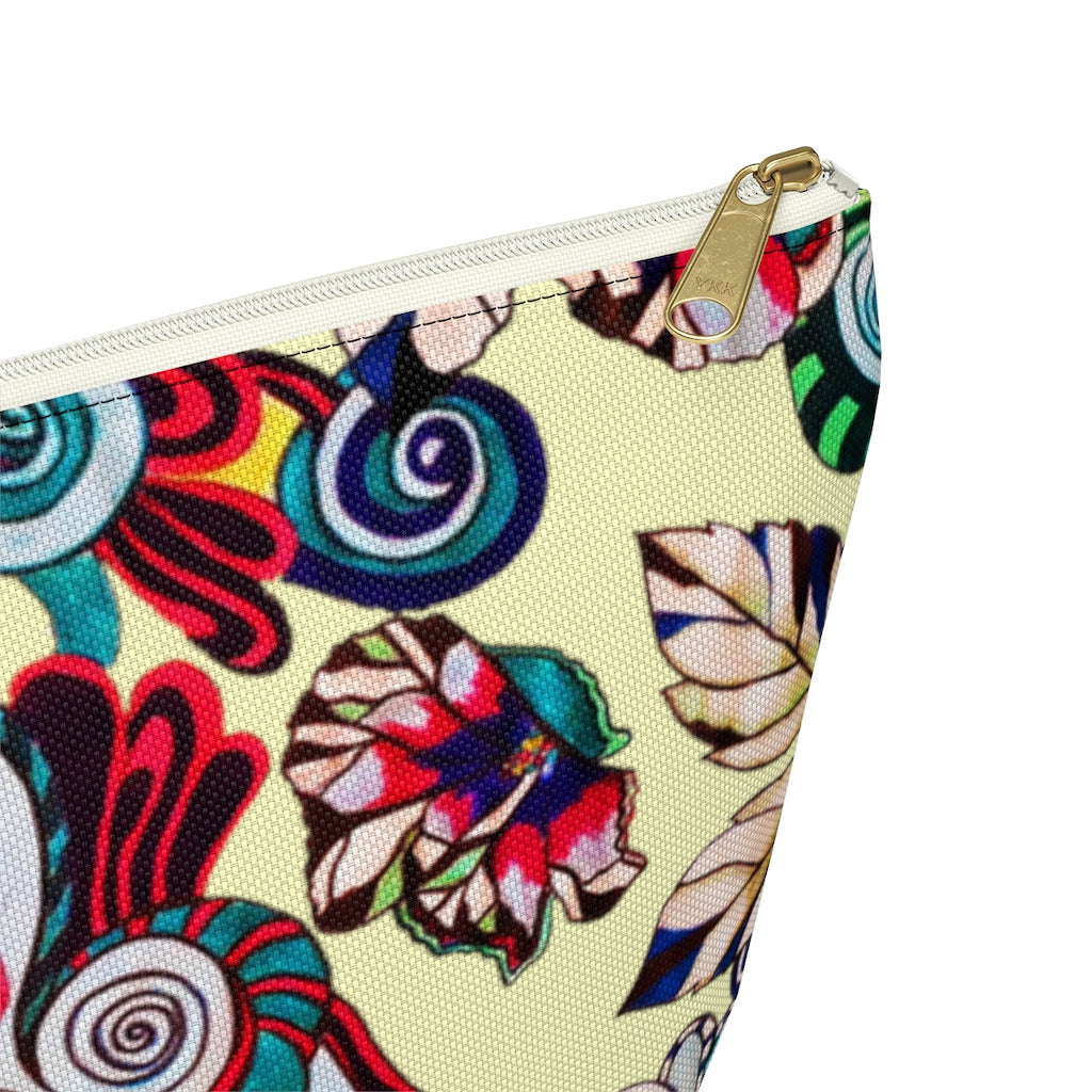 Floral Pop Cream Accessory Pouch