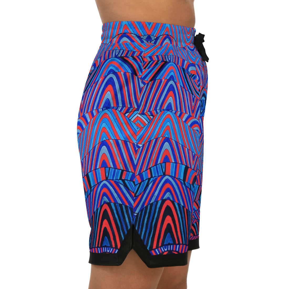 Vermillion Sonic Basketball Rib Shorts (AOP)