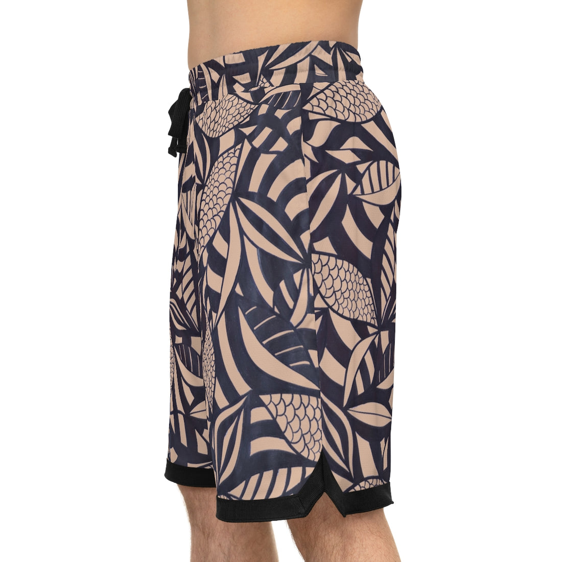 nude tropical print print basketball shorts