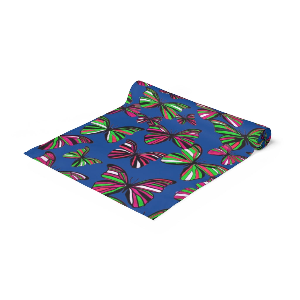 Butterflies Royal Blue Table Runner