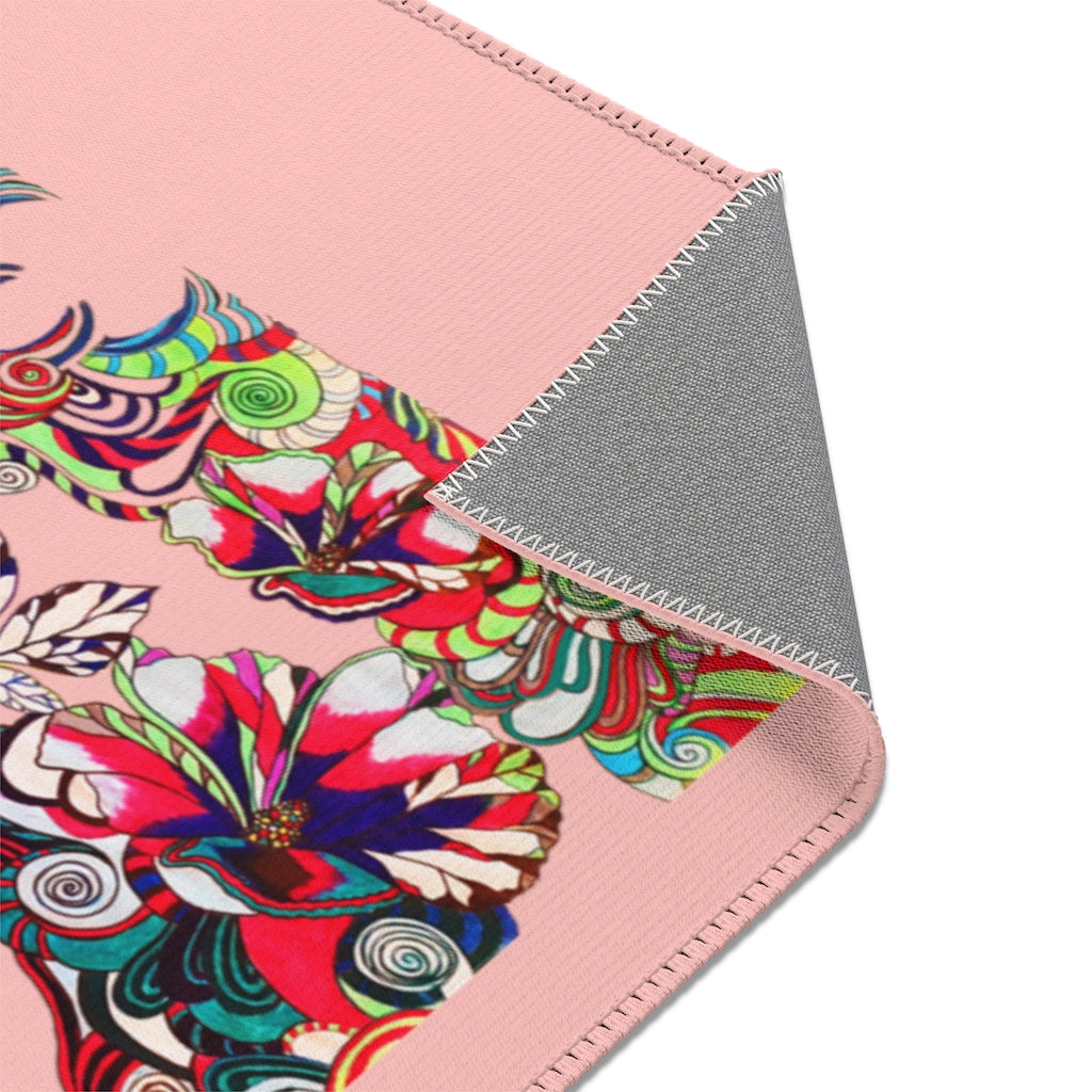 Artsy Floral Pop Blush Area Rug
