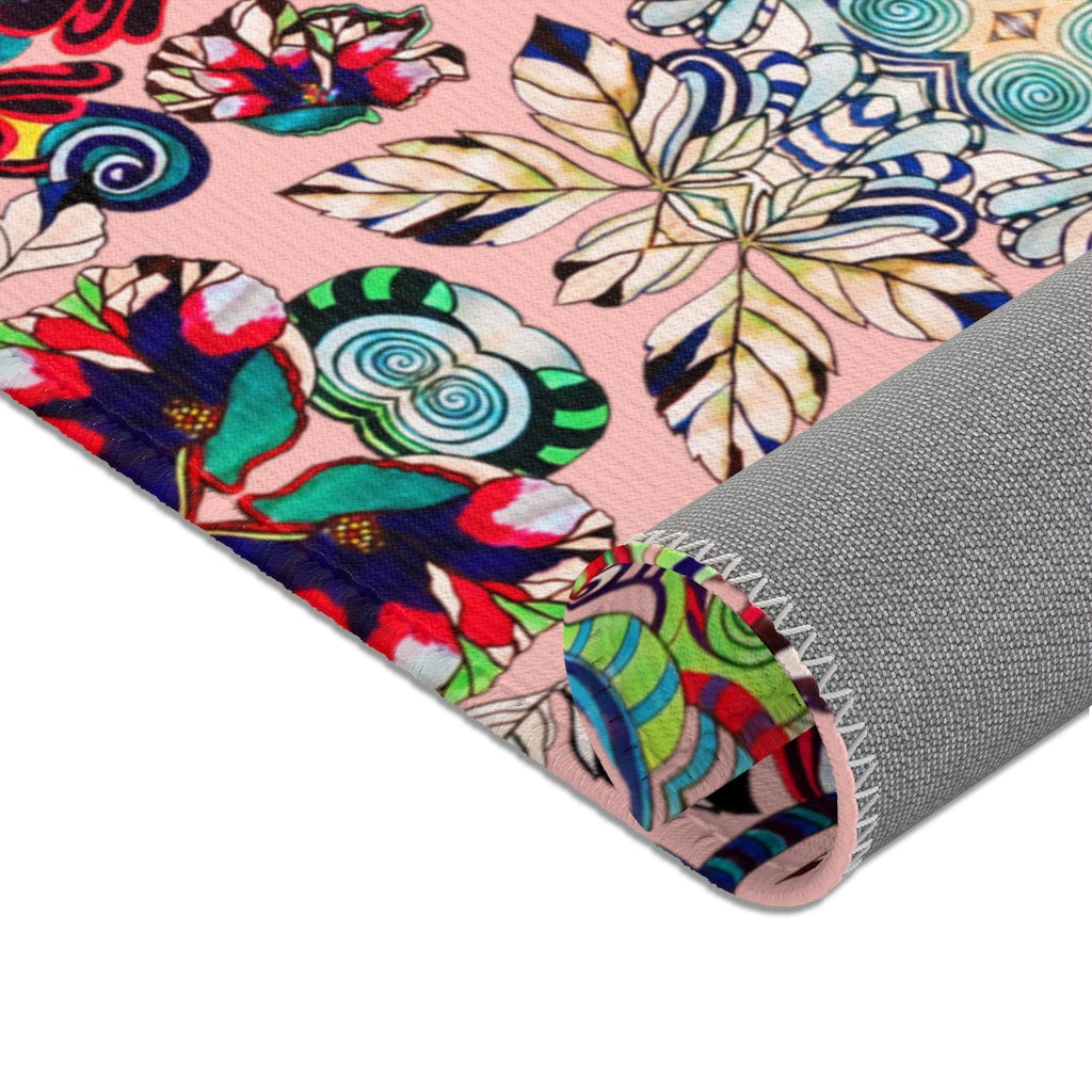 Artsy Floral Pop Blush Area Rug