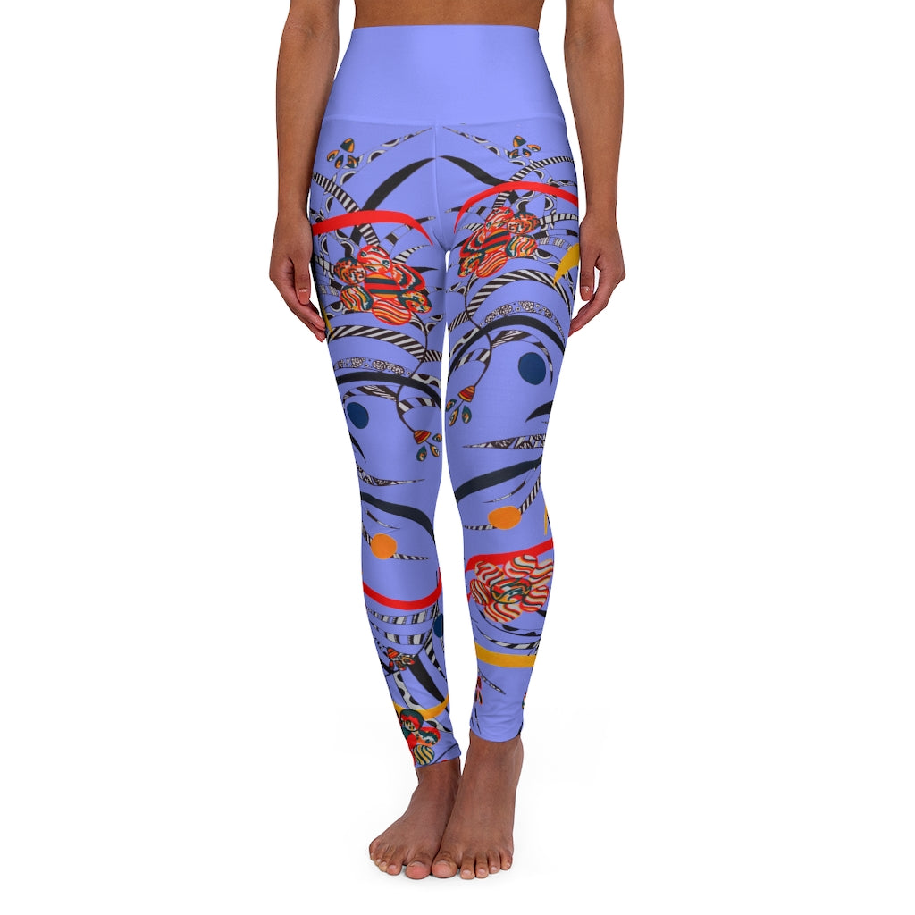 very peri animal & floral print yoga leggings