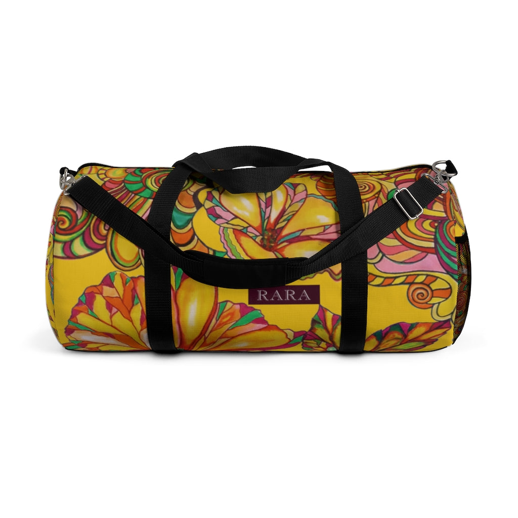 Artsy Floral Yellow Duffel Bag