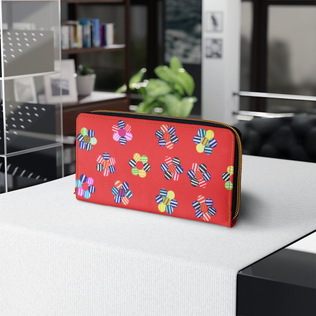 red candy floral wallet