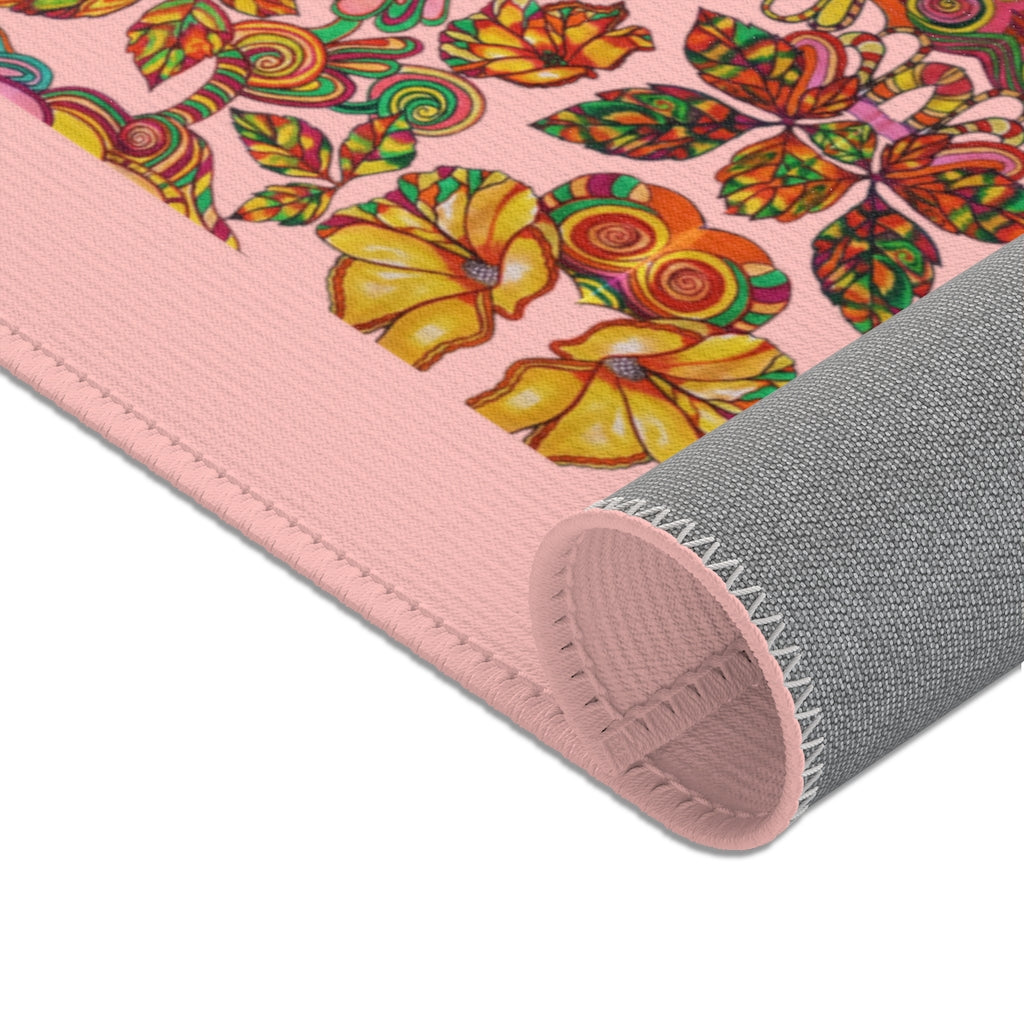 Artsy Floral Blush Area Rug