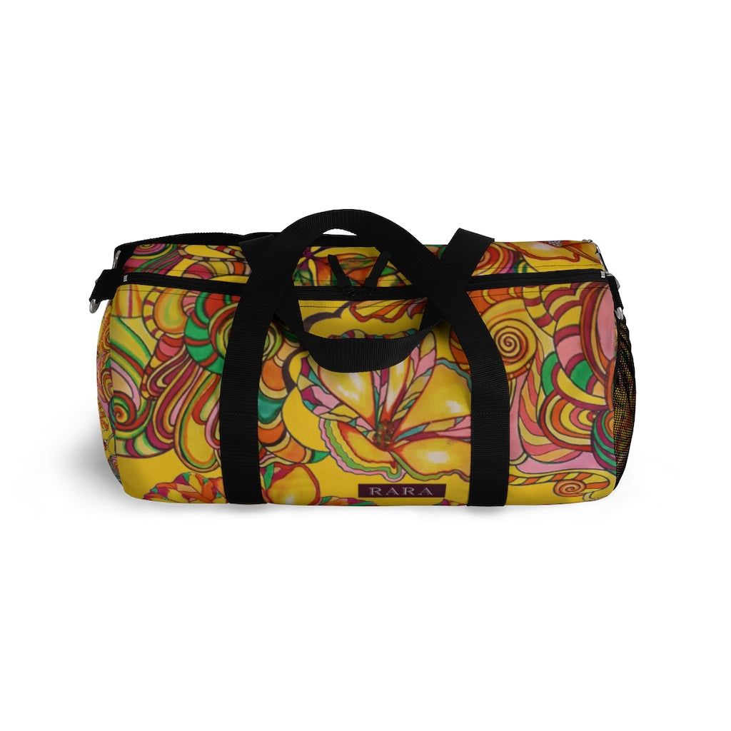 Artsy Floral Yellow Duffel Bag
