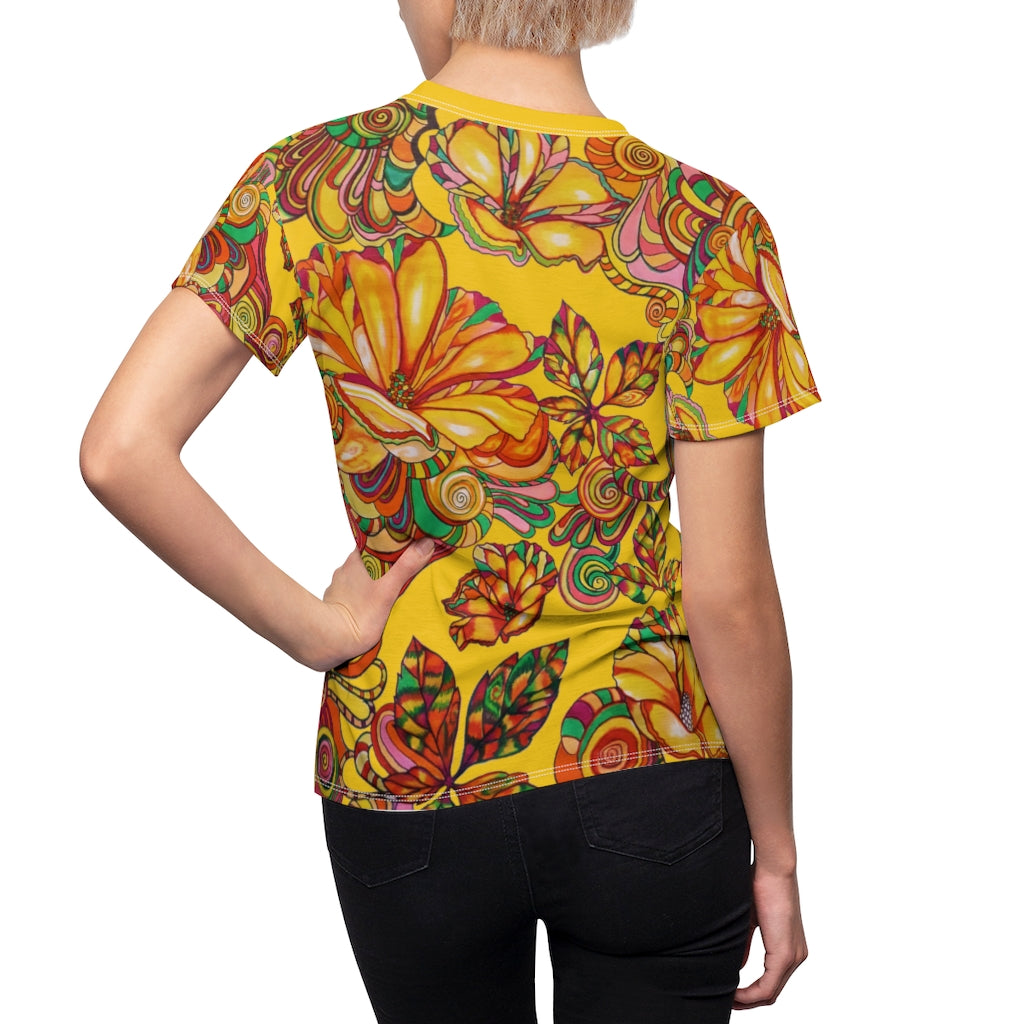 Artsy Floral Yellow AOP T-Shirt