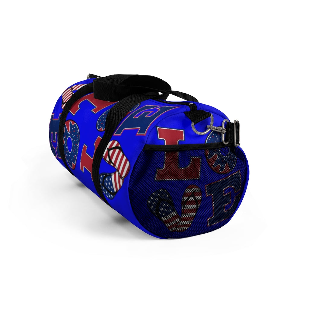 American Love Electric Blue Duffel Bag