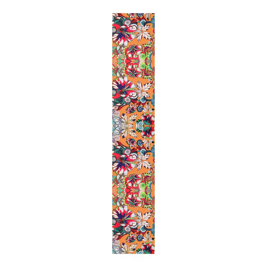 Artsy Floral Pop Peach Table Runner