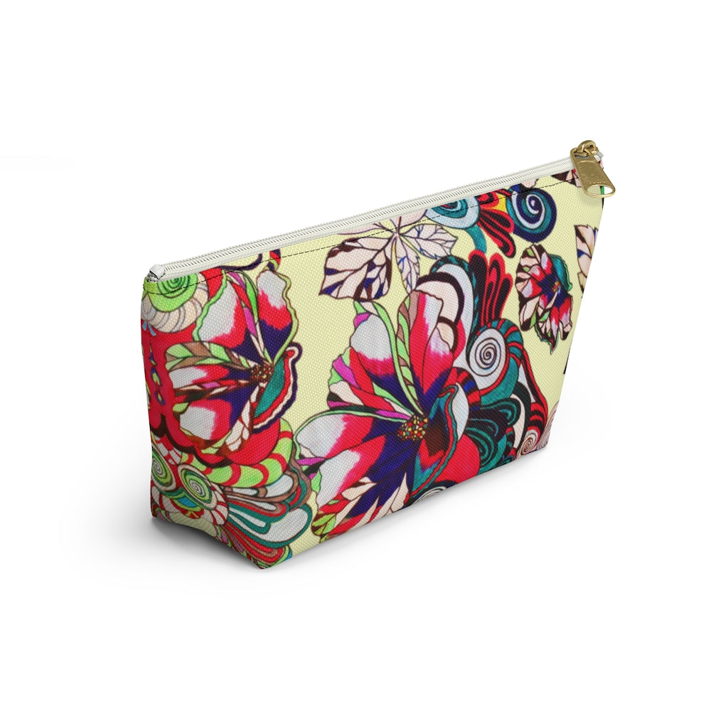 Floral Pop Cream Accessory Pouch