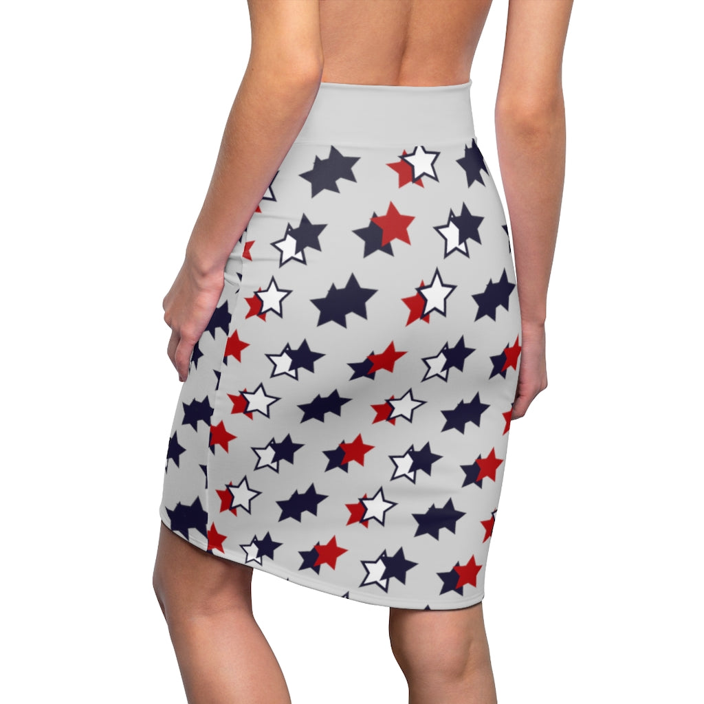 AOP Starry Slate Pencil Skirt