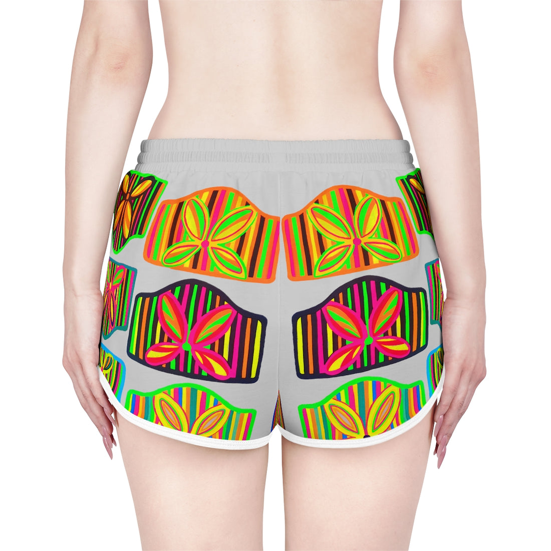 Slate Deco Print Relaxed Shorts