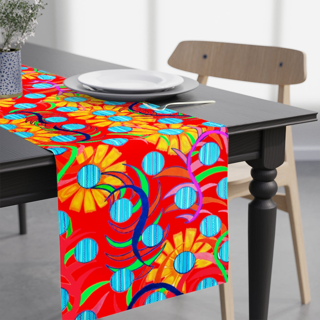 Sunflower Red Table Runner