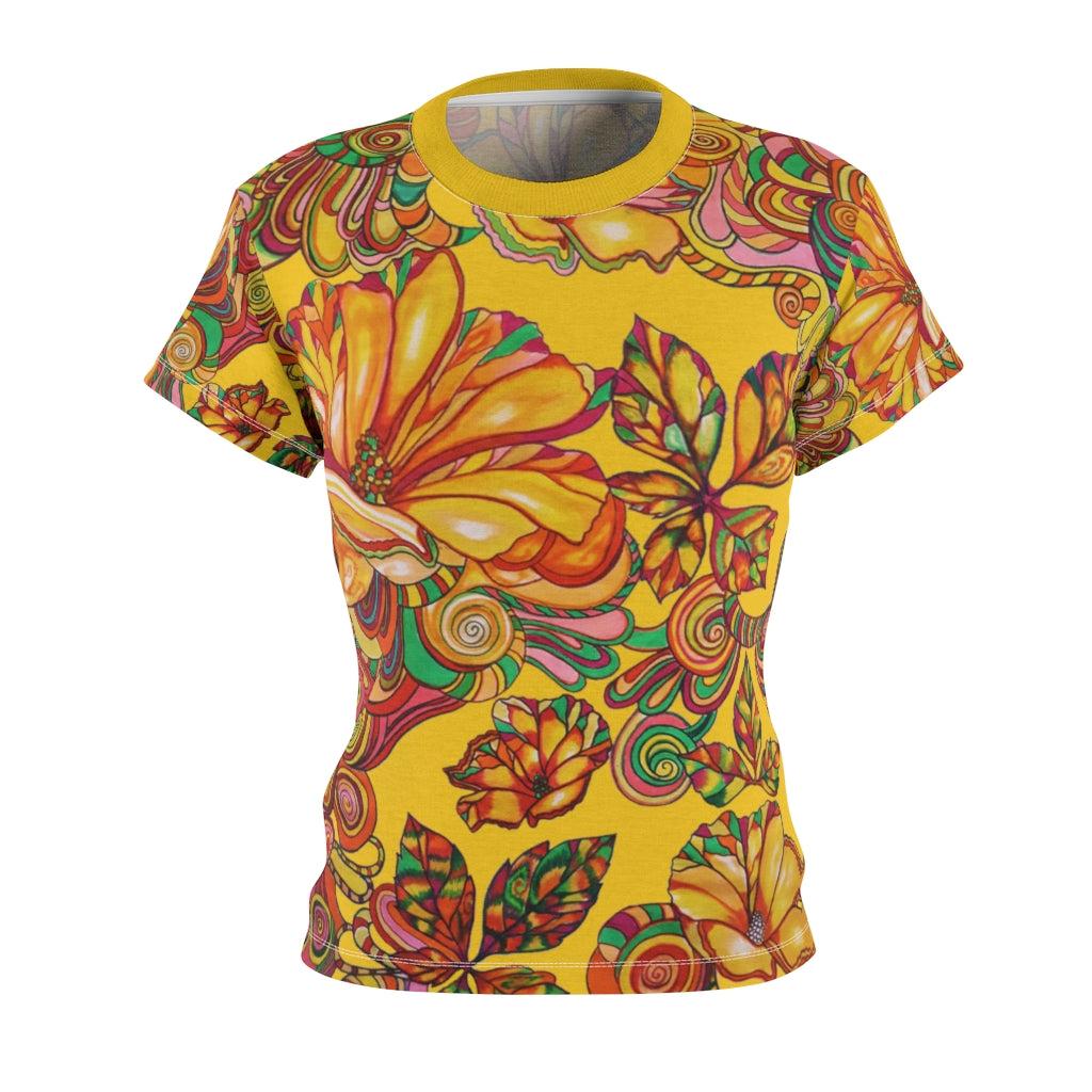 Artsy Floral Yellow AOP T-Shirt